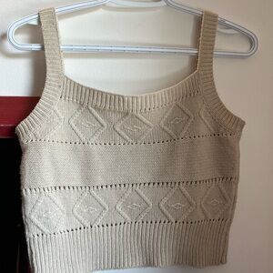 Beige Knit Tank Top